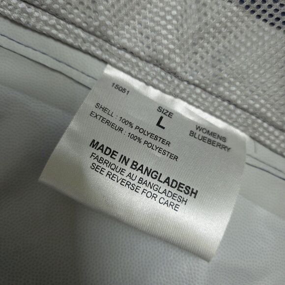 Woolrich Windbreaker Jacket Women's L Hood Lightweight Raincoat "Blueberry" - Picture 5 of 11